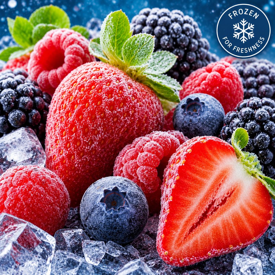 Frozen fruit and berries — IQF raspberry, strawberry, blueberry, blackberry